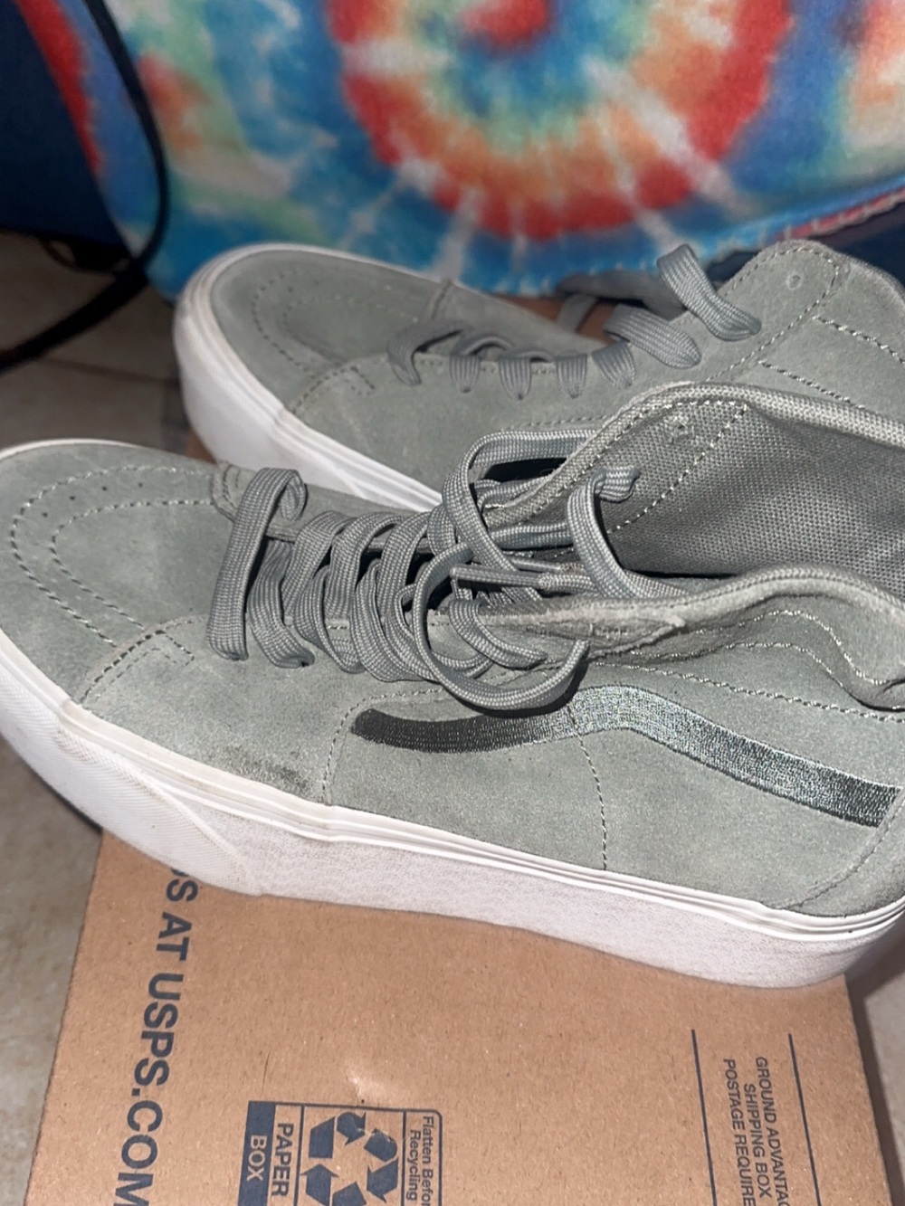 Vans Men's Old Skool Suede Sneakers in Light Grey